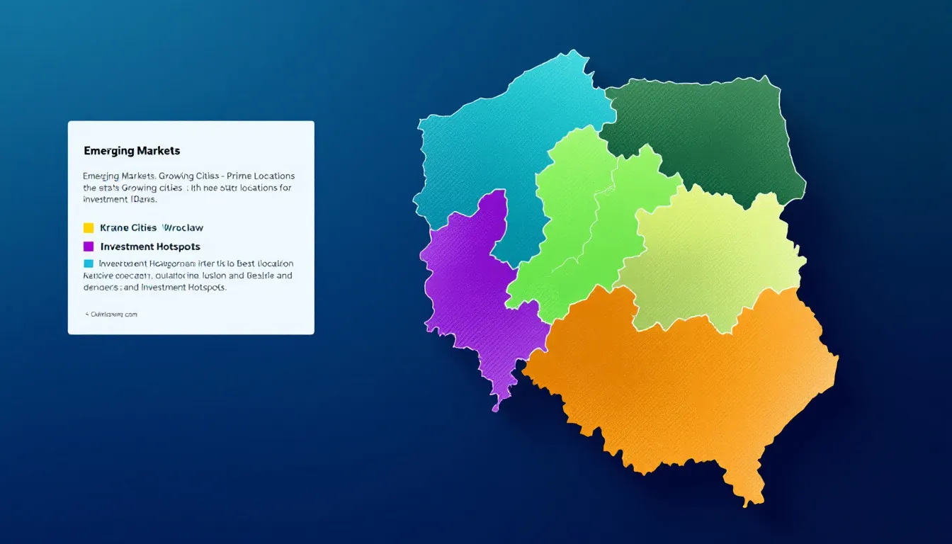 A map highlighting the best locations for real estate investment in Poland.
