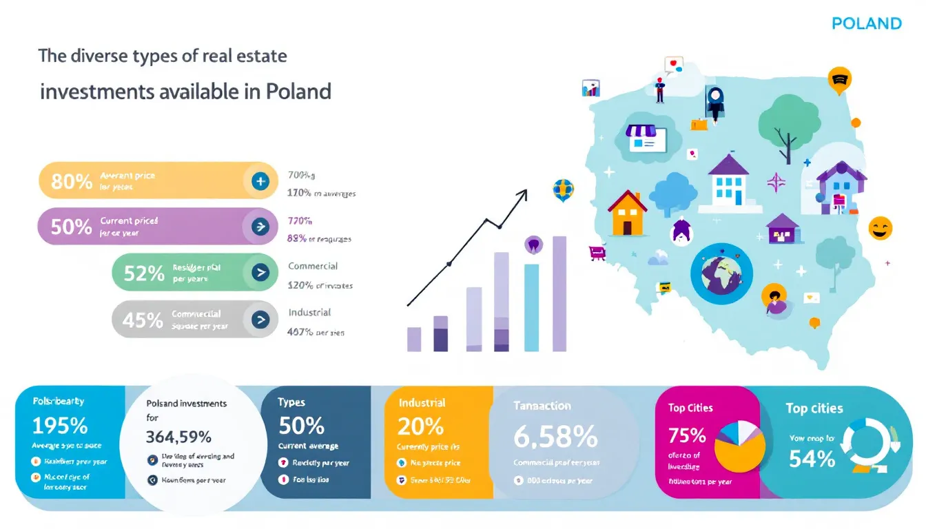 Diverse types of real estate investments available in Poland.